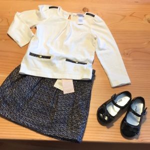 Janie and Jack matching skirt/shirt outfit 2T